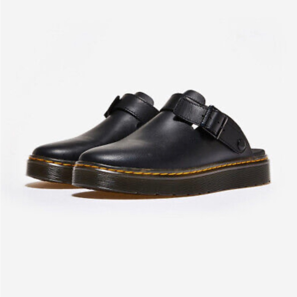BRAND NEW. NEVER WORN. Dr. Martens Carlson Black Lusso Mules. W US 11, M US 10